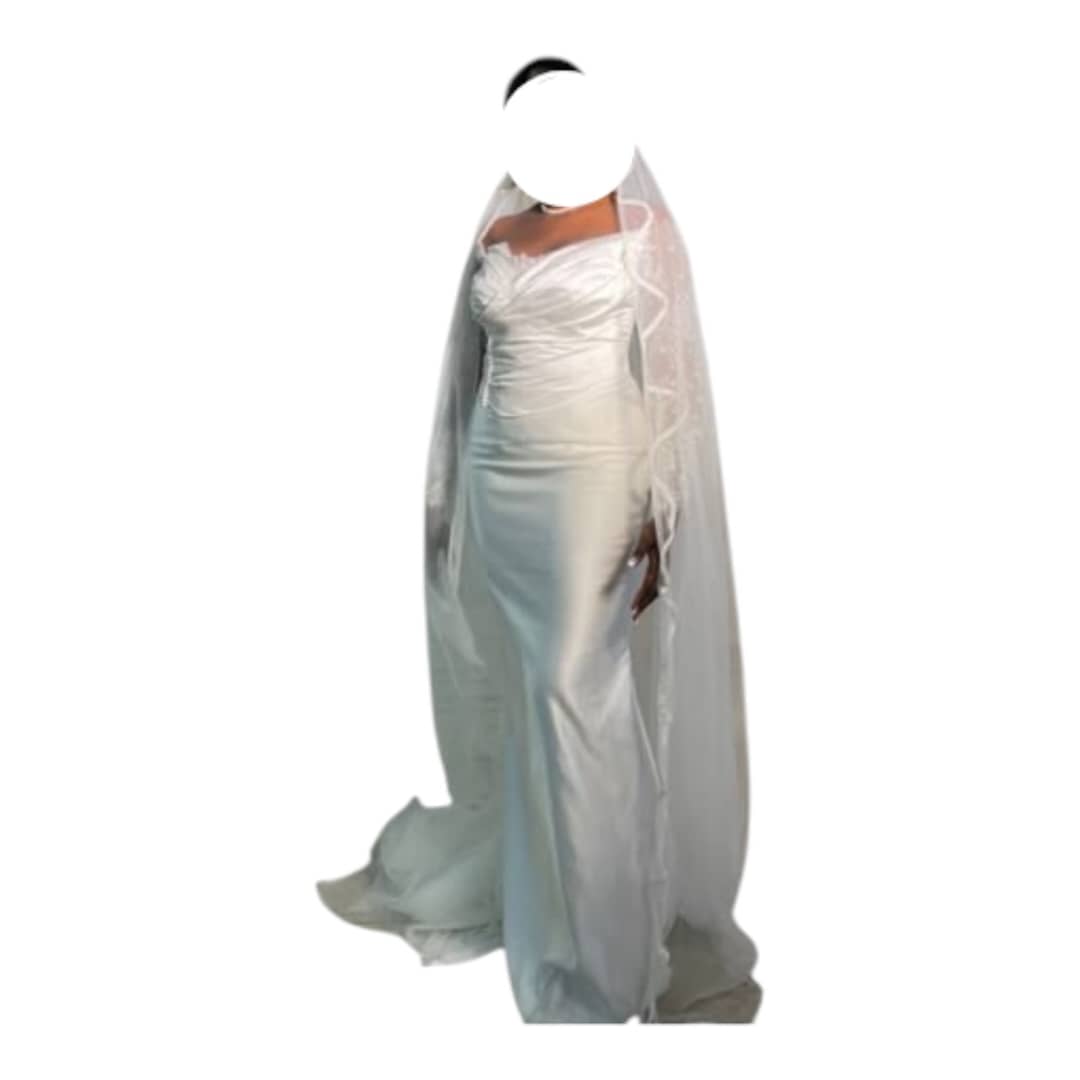 Robe de mariée Tissu, voile de 2 mètres, Taille XL, Très bon état