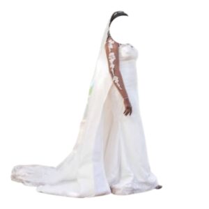 Robe de mariée deux pièces, voile de 2 mètres, taille XL, Très bon état