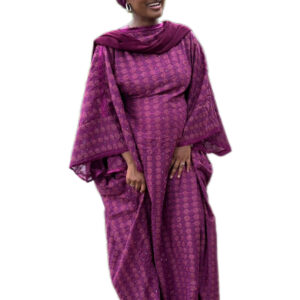 Grand boubou, brodé, taille unique, Très bon état, foulard