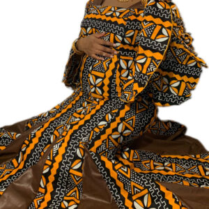 Robe Wax/tissu, taille M, Très bon état, foulard