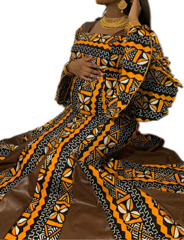 Robe Wax/tissu, taille M, Très bon état, foulard
