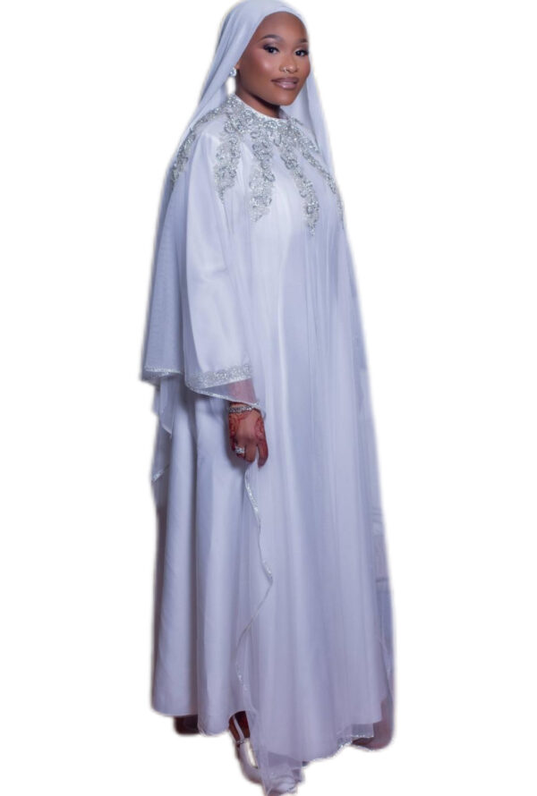 Robe Abaya, taille L, Très bon état, foulard