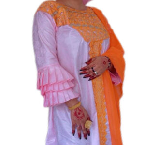 Robe Bazin Getzner Rose, Taille L, Bon état, Foulard
