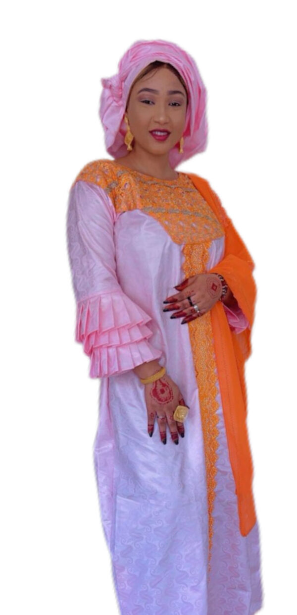 Robe Bazin Getzner Rose, Taille L, Bon état, Foulard
