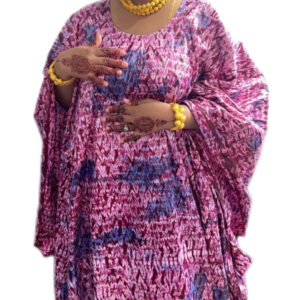 Grand Boubou, Bazin teinté, 4 mètres, Très bon état, foulard