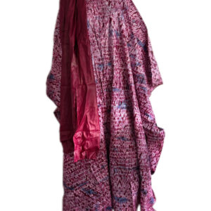 Grand boubou, Bazin teinté, 5 mètres, Très bon état, foulard