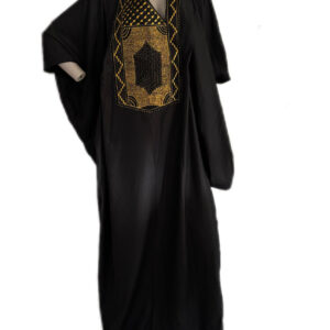 Robe Boubou, Tissu noir, taille unique, Très bon état, foulard