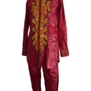 Ensemble deux pièces, Bazin rouge, taille M, Très bon état