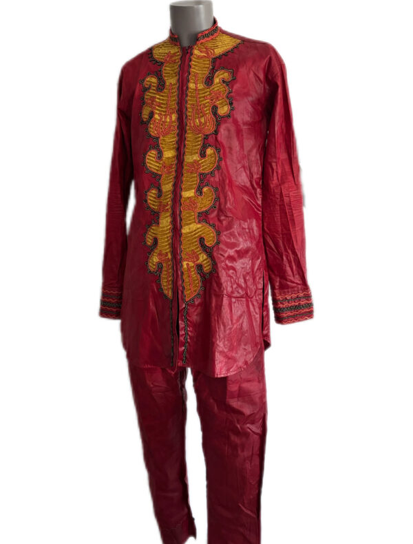 Ensemble deux pièces, Bazin rouge, taille M, Très bon état