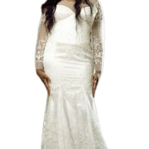 Robe de mariée Blanche, Brodé, Taille S/M, Très bon état