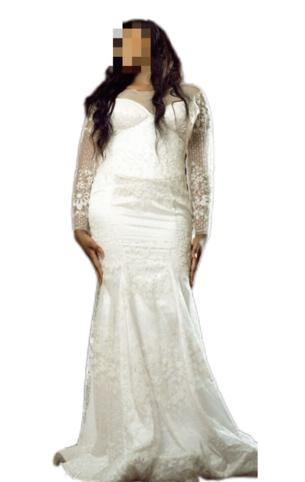 Robe de mariée Blanche, Brodé, Taille S/M, Très bon état