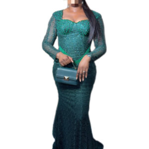 Robe Tissu vert, Taille M/L, Très bon état