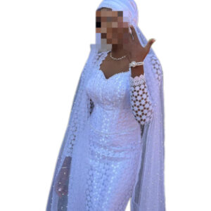 Robe de mariée Blanche, Brodé Guipur, Taille M, Très bon état