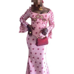 Jupe complet Brodé rose, Taille S, Très bon état, turban