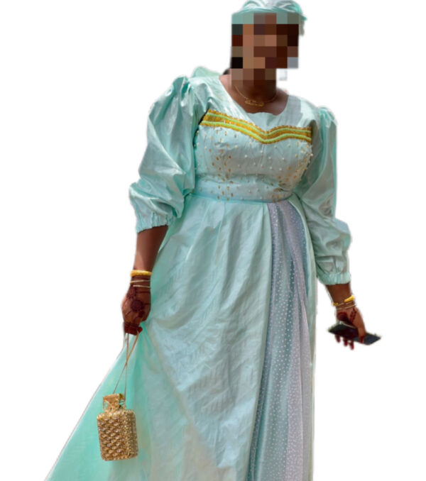 Robe bazin Getzner, Taille M/L, Très bon état, foulard