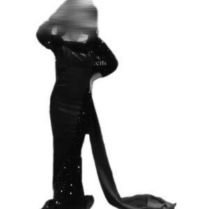 Robe noir à paillette, Satin, taille S, Très bon état