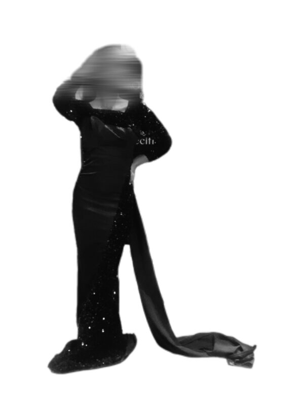 Robe noir à paillette, Satin, taille S, Très bon état