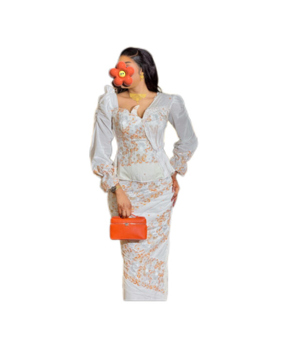 Jupe complet Brodé voile, Taille S, Quasi-neuf, foulard