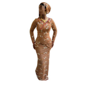 Robe Brodé HKG, Taille M, Quasi-neuf, Foulard