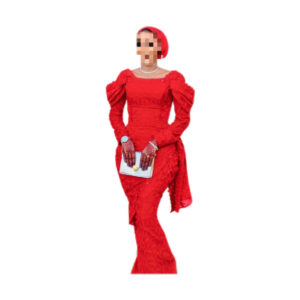 Robe brodé Rouge, Taille S, Quasi-neuf, foulard