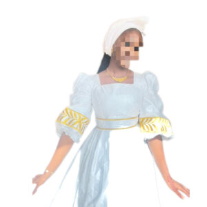 Robe Bazin Getzner Blanc, Taille M, Très bon état, foulard