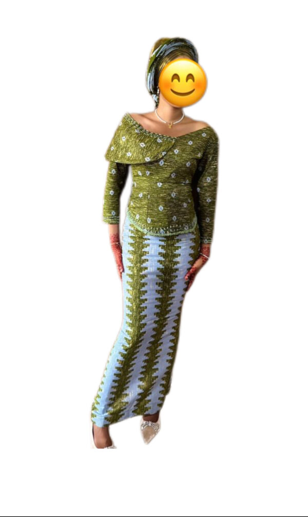 Jupe complet Wax Fente gold, Taille S, Très bon état, foulard