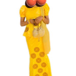 Jupe complet, Bazin Getzner Jaune, taille S, Très bon état