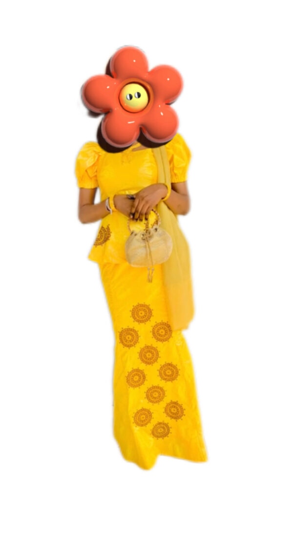 Jupe complet, Bazin Getzner Jaune, taille S, Très bon état