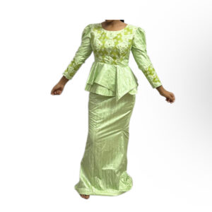 Jupe complet Bazin vert Getzner, taille M, Très bon état