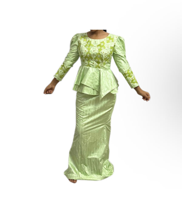 Jupe complet Bazin vert Getzner, taille M, Très bon état