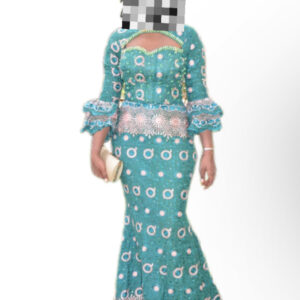 Robe brodé Voile, taille M, Bon état, Foulard