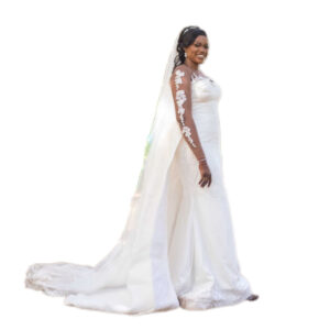 Robe de mariée deux pièces, voile de 2 mètres, taille XL, Très bon état