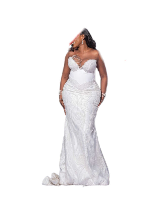 Robe de mariée Tissu/Tulle, Taille XL