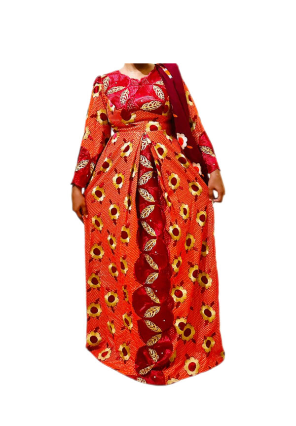 Robe brodé (5 yards), taille XXL, Très bon état, foulard
