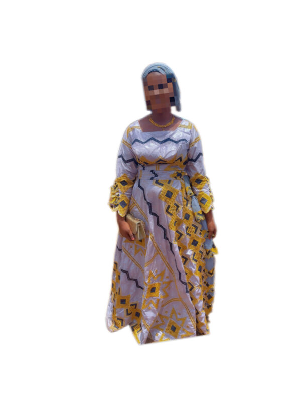 Robe bazin Getzner, taille XXL, Très bon état, foulard