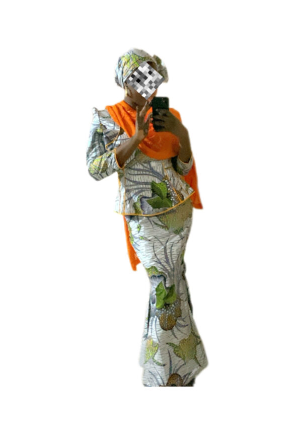 Jupe complet Wax, taille M, Très bon état, foulard