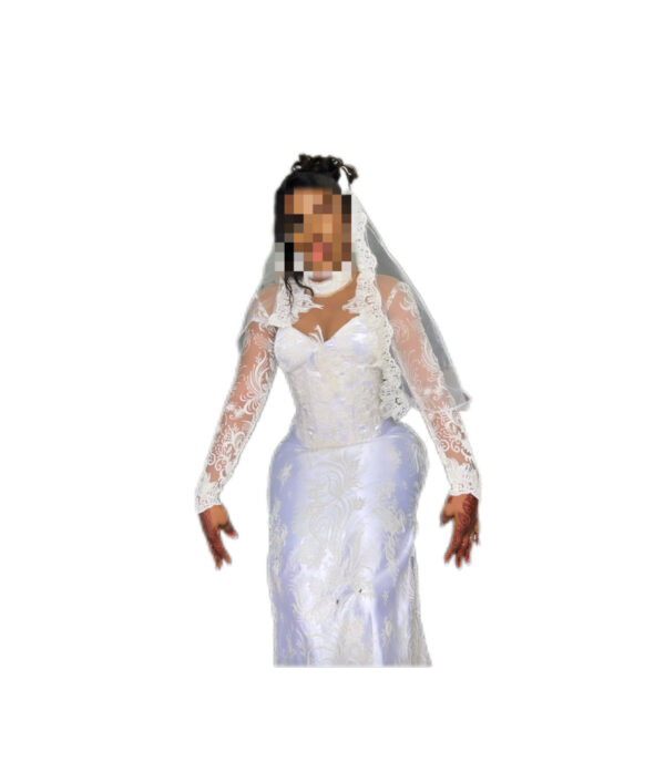 Robe de mariée blanche, taille M, Très bon état, voile