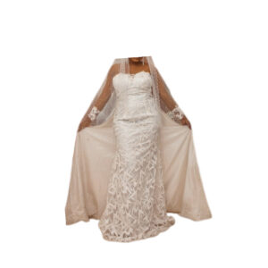 Robe de mariée Blanche, taille M, Très bon état, voile