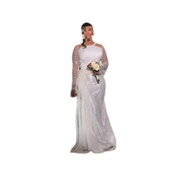 Robe de mariée, Taille L, Quasi-neuf, Voile