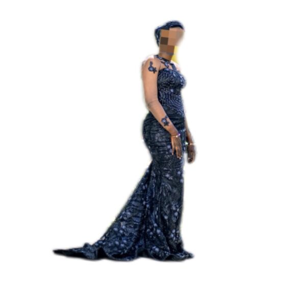 Robe de soirée, taille L, Quasi-neuf, foulard