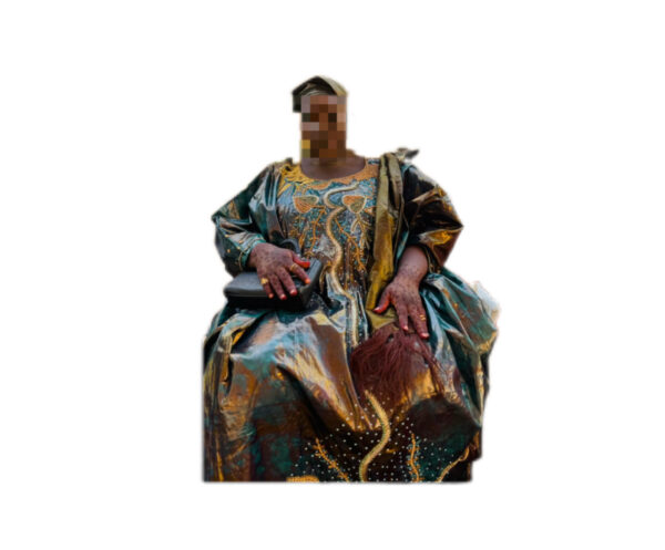 Grand Boubou bazin Getzner Gala Perlage, Taille XXL, Foulard