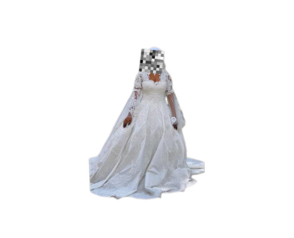 Robe de mariée, taille M, Quasi-neuf, voile