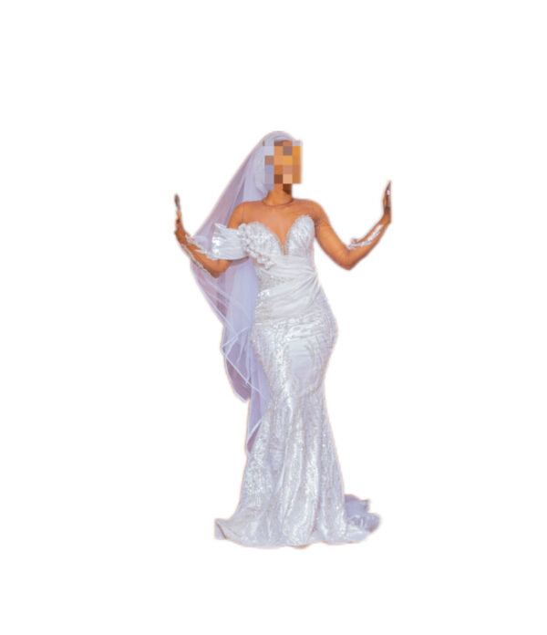 Robe de mariée, taille M, Quasi-neuf, Voile