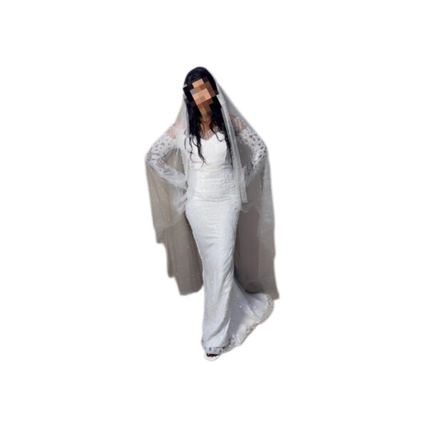 Robe de mariée, taille S, Quasi-neuf, foulard