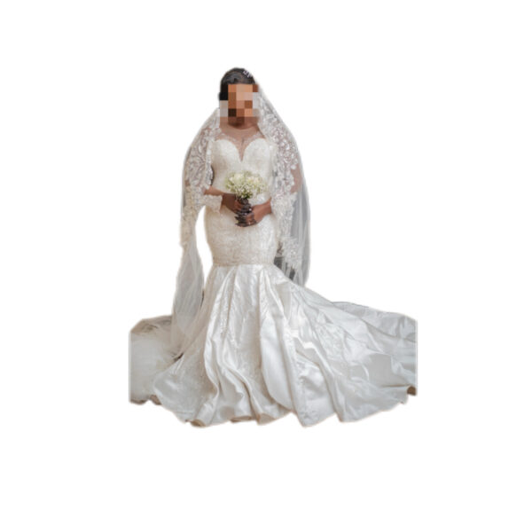 Robe de mariée, taille XL, Quasi-neuf, voile