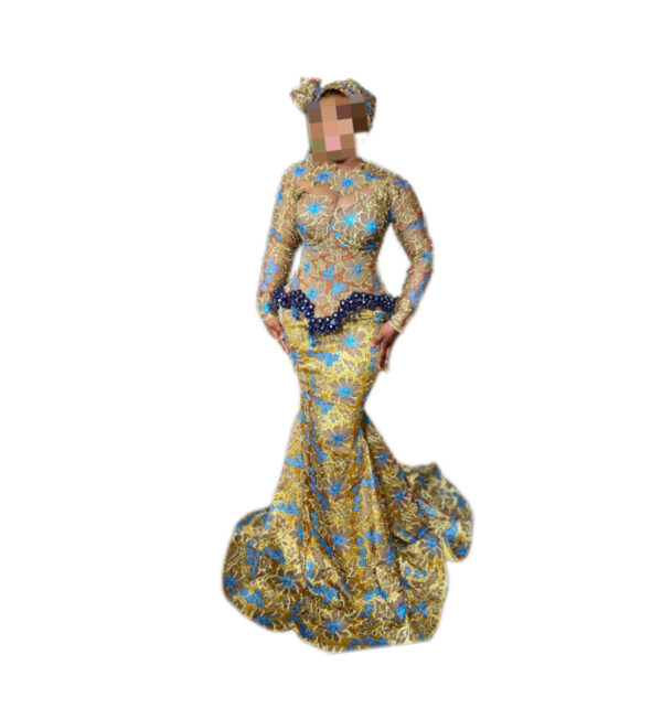 Jupe complet brodé Diop Couture, taille M, Quasi-neuf, foulard