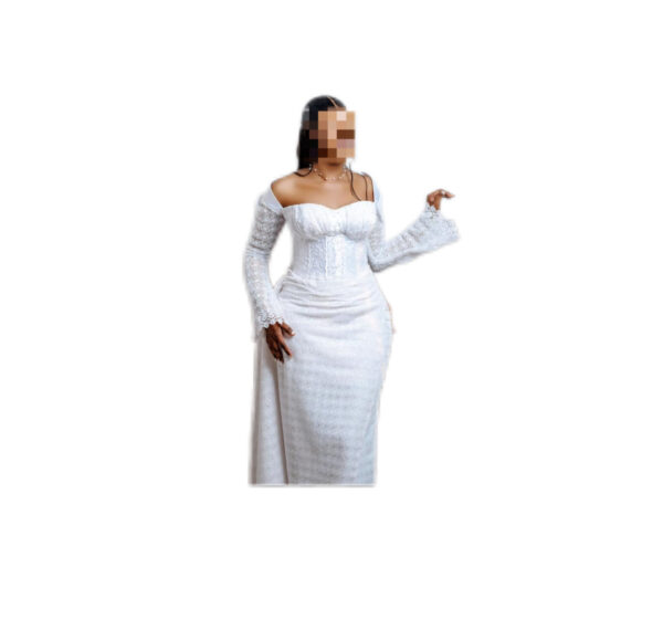 Robe de mariée brodé Guipur, taille M, Quasi-neuf