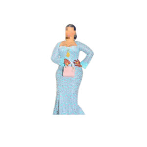 Robe brodé, taille XL, Quasi-neuf, foulard