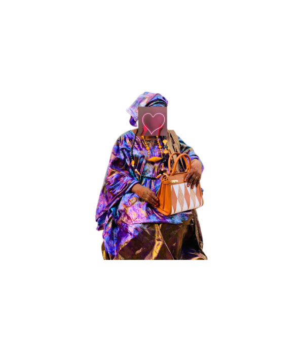 Grand boubou Bazin Getzner, 5 mètre, Très bon état, foulard
