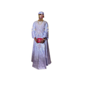 Robe bazin Koko teintures styles, taille XL, Quasi-neuf, foulard